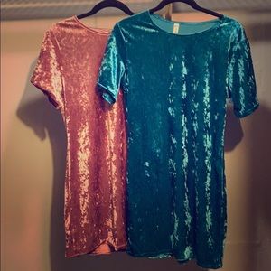 Velvet Pink or Green Party dress